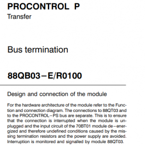 ABB 88QB03B-E GJR2393800R0100 Pagwawakas ng Bus