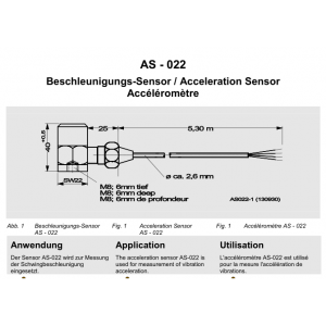 Sensor de aceleración B&K VIBRO AS-022