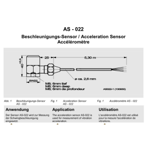 Sensor de aceleración B&K VIBRO AS-022/050