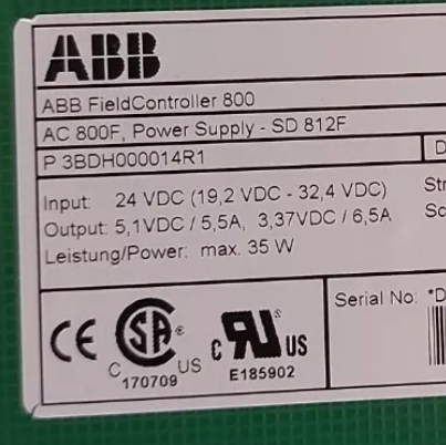 ABB SD812F 3BDH000014R1 Power Supply 24 VDC Module