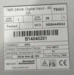 ICS Triplex T8403 ٹرسٹڈ TMR 24 Vdc ڈیجیٹل ان پٹ ماڈیول