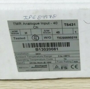 ICS Triplex T8431 טראַסטיד TMR 24 Vdc אַנאַלאָג ינפּוט מאָדולע